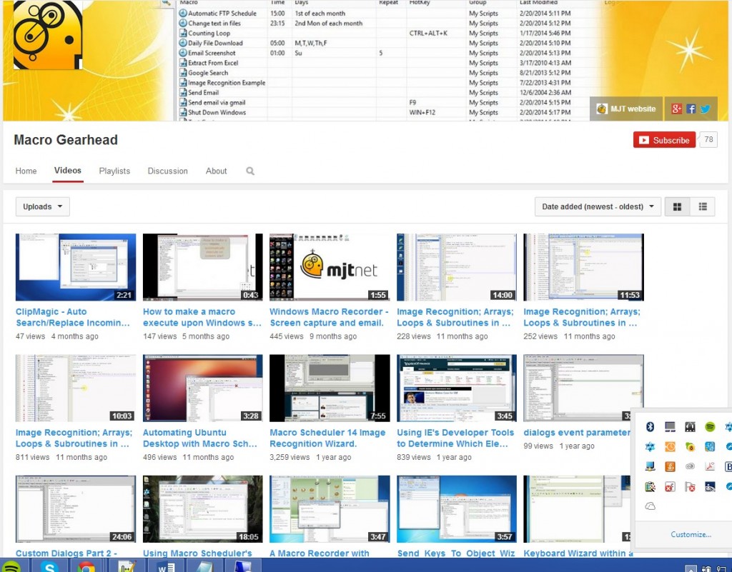 Macro Recorder and Windows Automation Youtube Channel